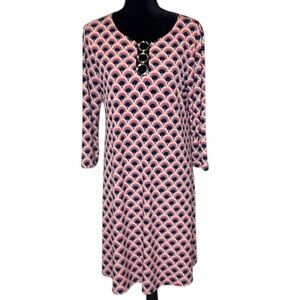 #429 (MSK) Colorful Patterned Stretchy Dress - Size Large